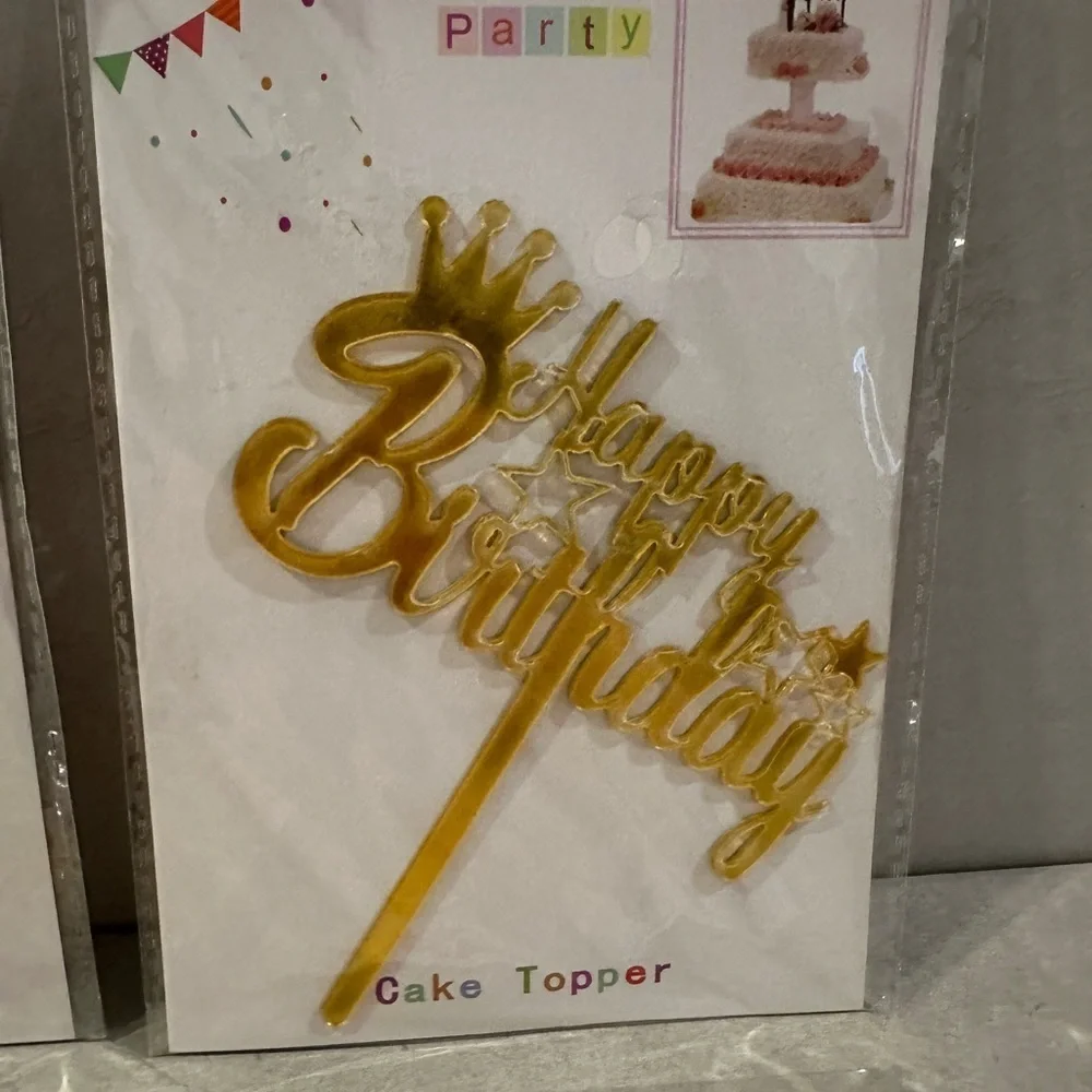 Assorted Set Cake Topper Acrylic Happy Birthday Cake Decoration Supplies